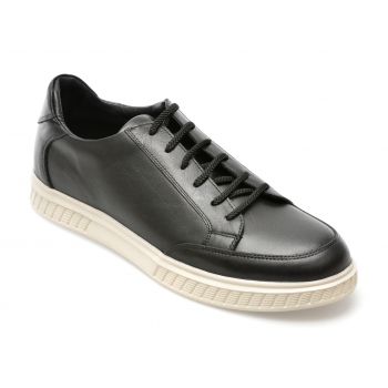 Pantofi casual OTTER negri, EF426, din piele naturala