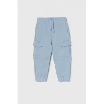 United Colors of Benetton pantaloni de trening din bumbac pentru copii neted