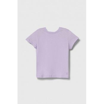 United Colors of Benetton tricou de bumbac pentru copii culoarea roz