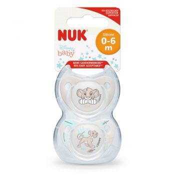 Set 2 suzete Nuk Disney The Lion King Silicon M1 0-6 luni