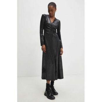 Answear Lab rochie culoarea negru, midi, evazati