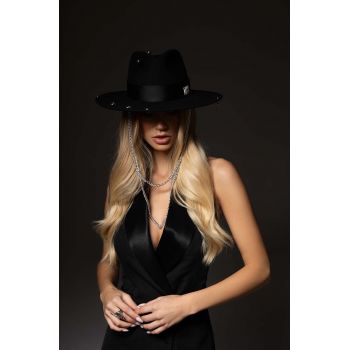 LE SH KA headwear palarie Silver Harry culoarea negru, de lana