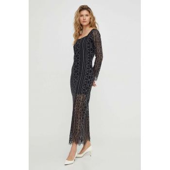 Résumé rochie culoarea negru, maxi, drept