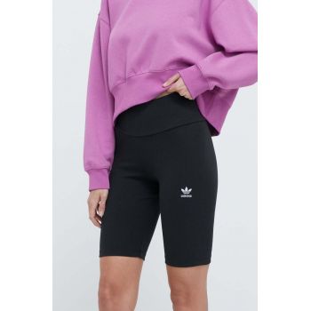 adidas Originals short de ciclism Essentials Short Leggings de damă, culoarea negru, uni, cu talie înaltă HZ7261 ieftini