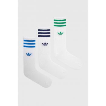 adidas Originals șosete 3-pack culoarea alb IU2656