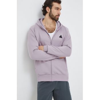 adidas bluză Z.N.E bărbați, culoarea violet, cu glugă, uni IN1847 de firma originala