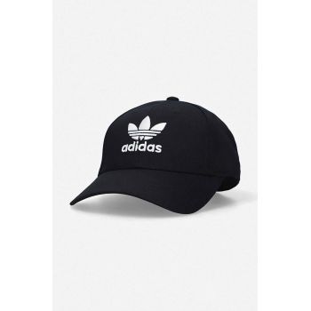 adidas Originals șapcă de baseball din bumbac Baseball Classic Trefoil culoarea negru, cu imprimeu EC3603