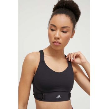 adidas Performance sutien sport Fastim FastImpact Luxe culoarea negru, uni IQ3359