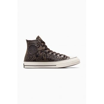 Converse tenisi de piele Converse x Wonka Chuck 70 Chocolate Swirl culoarea maro, A08151C de firma originali