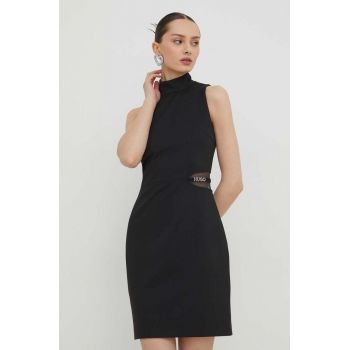 HUGO rochie culoarea negru, mini, mulată 50508266