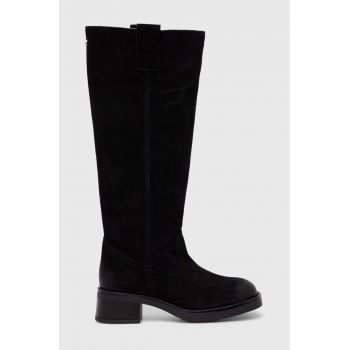 Steve Madden cizme din piele intoarsa Banner femei, culoarea negru, cu toc plat, SM11003092