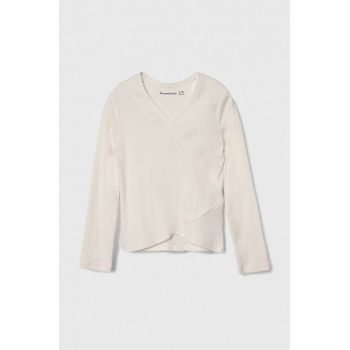 Abercrombie & Fitch longsleeve copii culoarea bej