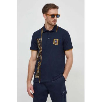 Aeronautica Militare tricou polo barbati, culoarea albastru marin, cu imprimeu