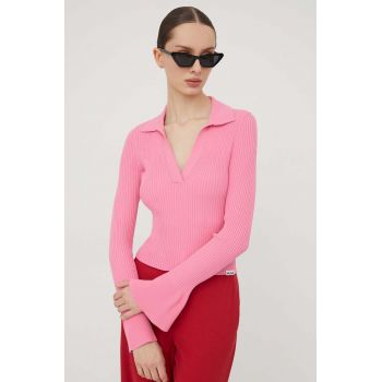 HUGO pulover femei, culoarea roz, light 50507957 la reducere