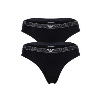 Set de chiloti tanga cu banda logo in talie Essential - 2 perechi