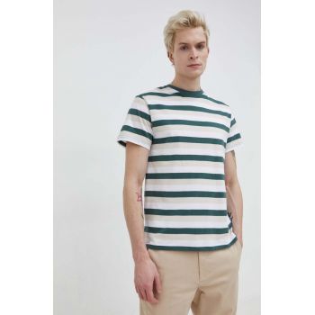 Solid tricou din bumbac barbati, culoarea verde, modelator