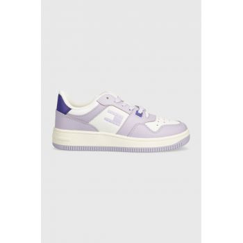 Tommy Jeans sneakers TJW RETRO BASKET TONAL LOGO culoarea violet, EN0EN02483