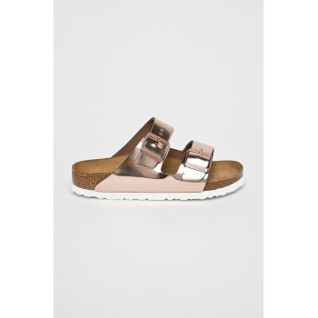 Birkenstock slapi de piele Arizona SFB femei, culoarea roz, cu toc drept, 952091