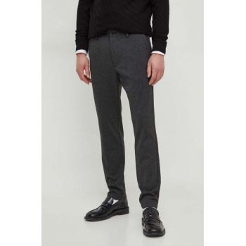 BOSS pantaloni bărbați, culoarea negru, drept 50507573