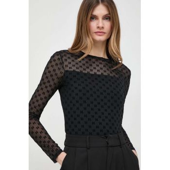 Karl Lagerfeld longsleeve femei, culoarea negru