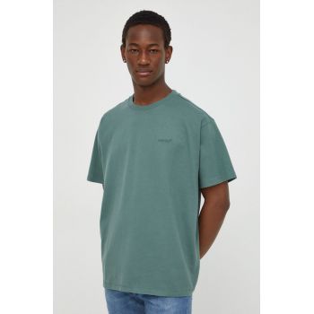 Levi's tricou din bumbac barbati, culoarea verde, modelator