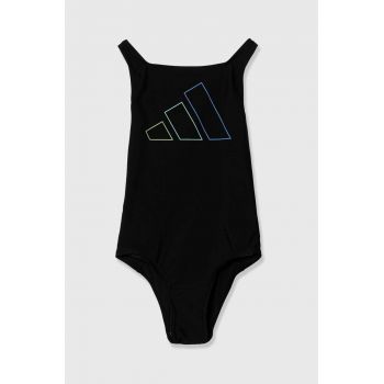 adidas Performance costum de baie dintr-o bucată pentru copii culoarea negru