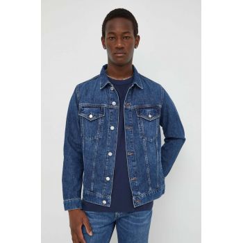 Marc O'Polo geaca jeans barbati, culoarea albastru marin, de tranzitie