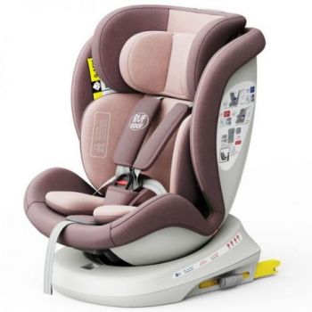 Scaun Auto Tweety Plus DELUXE BUF BOOF iSIZE LightPurple cu Isofix rotativ 360 grade 40-150 cm