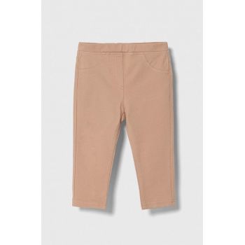 United Colors of Benetton pantaloni copii culoarea roz, neted