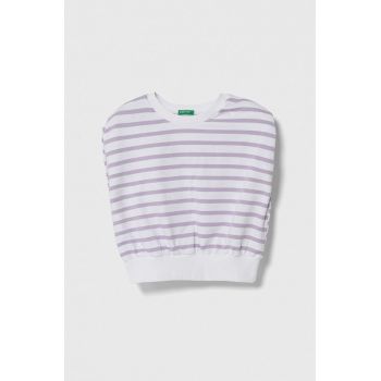 United Colors of Benetton top din bumbac pentru copii culoarea violet