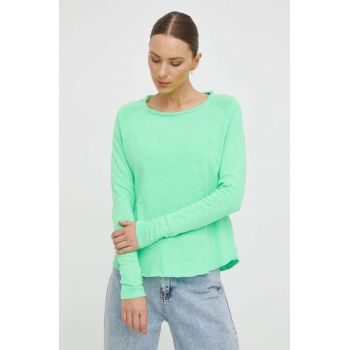 American Vintage longsleeve din bumbac culoarea verde