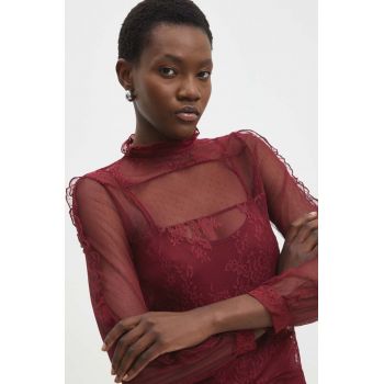 Answear Lab bluza femei, culoarea rosu, neted la reducere