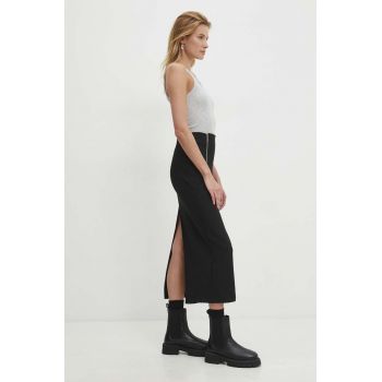 Answear Lab fusta culoarea negru, midi, drept