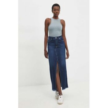 Answear Lab fusta jeans culoarea albastru marin, maxi, drept