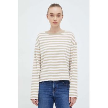 Marc O'Polo longsleeve din bumbac culoarea bej