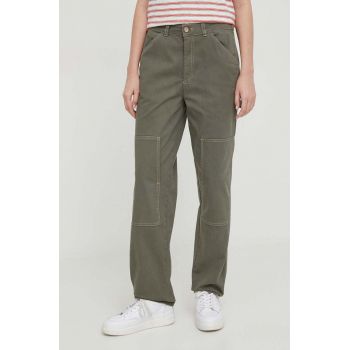 Pepe Jeans pantaloni Betsy femei, culoarea verde, drept, medium waist