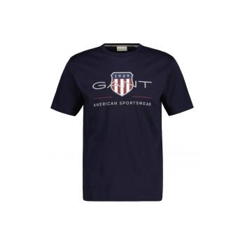 Tricou cu decolteu la baza gatului si imprimeu logo Archive Shield