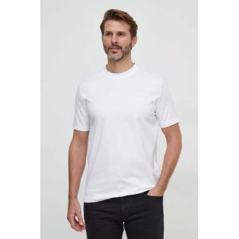 BOSS tricou din bumbac bărbați, culoarea alb, uni 50504557