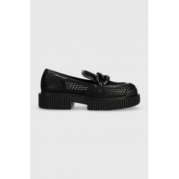 Armani Exchange mocasini femei, culoarea negru, cu platforma, XDA004 XV848 00002