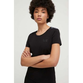 EA7 Emporio Armani tricou femei, culoarea negru