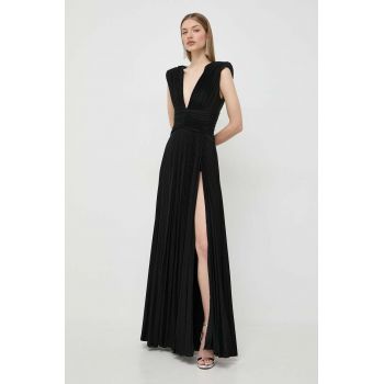 Elisabetta Franchi rochie culoarea negru, maxi, evazati