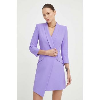 Elisabetta Franchi rochie culoarea violet, mini, mulata