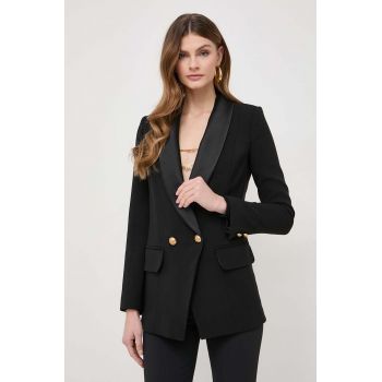 Elisabetta Franchi sacou culoarea negru, cu doua randuri de nasturi, neted