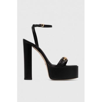 Elisabetta Franchi sandale de piele culoarea negru SA17L41E2 de firma originale