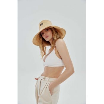 LE SH KA headwear palarie Large Bucket Hat culoarea bej