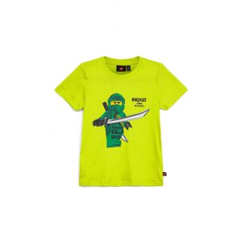 Lego tricou de bumbac pentru copii culoarea galben, cu imprimeu