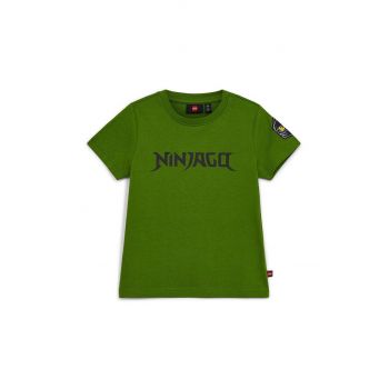 Lego tricou de bumbac pentru copii culoarea verde, cu imprimeu