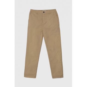 Pepe Jeans pantaloni copii THEODORE culoarea bej, neted