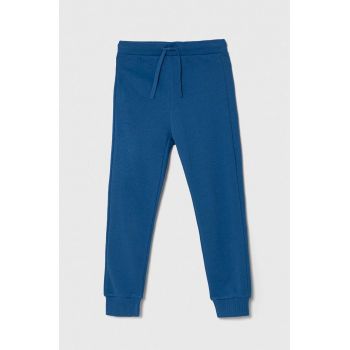 United Colors of Benetton pantaloni de trening din bumbac pentru copii neted