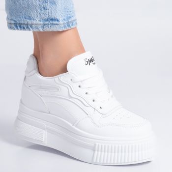 Sneakers dama Alb din Piele Ecologica Usaima